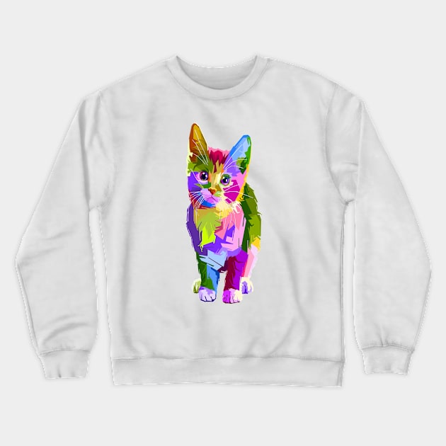 Cat Art Crewneck Sweatshirt by STAR SHOP